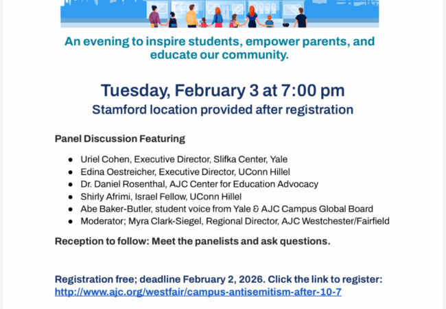 CBE is Co-sponsoring “After October 7: Campus Antisemitism and the Jewish Response”